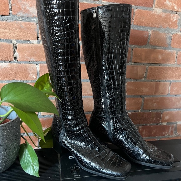 Prada Red Patent Leather Boots - Picture 1 of 4